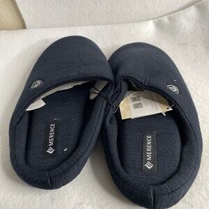 Mens Size 11-12 Blue Merence Slippers Comfy Rubber Soles